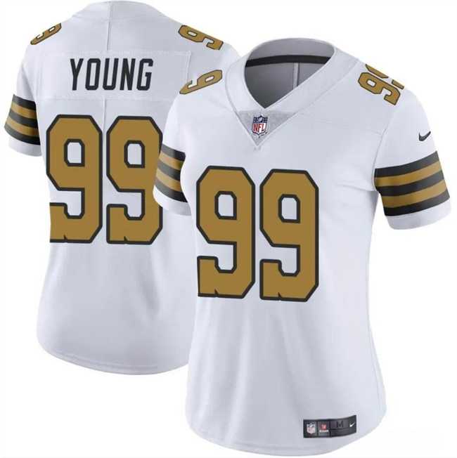 Women%27s New Orleans Saints #99 Chase Young White Color Rush Vapor Stitched Game Jersey Dzhi->women nfl jersey->Women Jersey